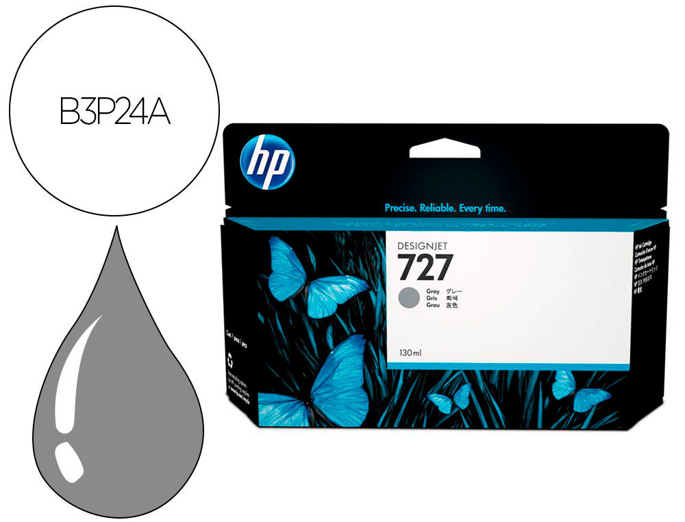 CARTOUCHE HP JET D'ENCRE  727 COULEUR GRIS 130ML