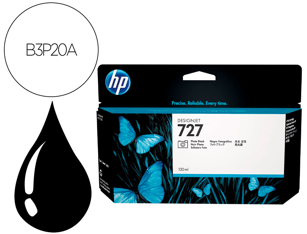 CARTOUCHE HP JET D'ENCRE 727 COULEUR NOIR PHOTO 130ML