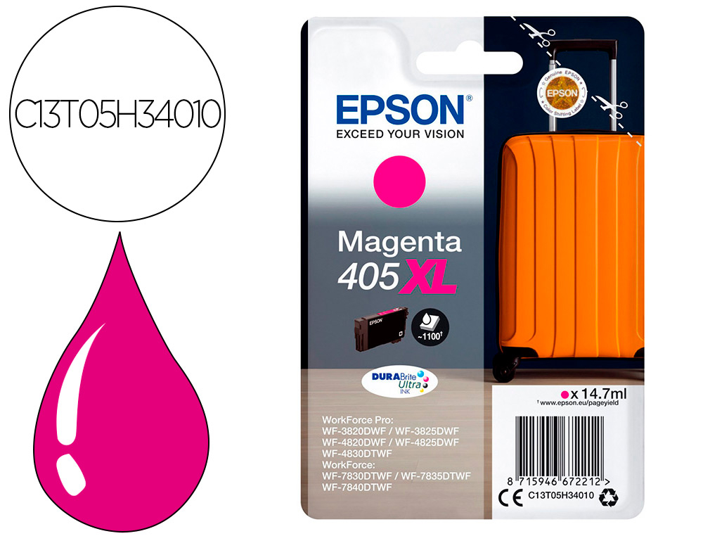 Cartouche d'encre EPSON Pack 405 Valise 4 couleurs Epson en multicolore