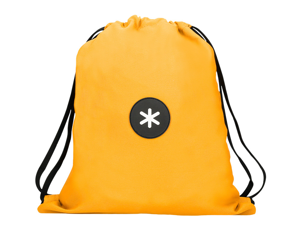 SAC DOS ANTARTIK EN TOILE FERMETURE CORDON POCHE        INTERIEUR 350X400 MM COLORIS  JAUNE MOUTARDE