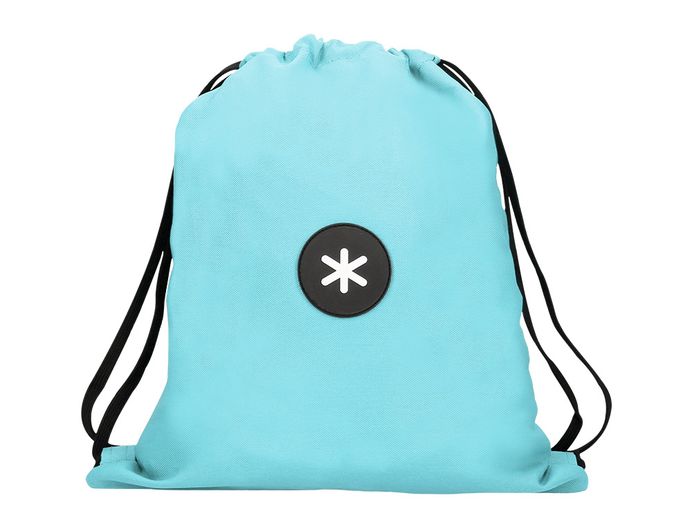 SAC DOS ANTARTIK EN TOILE FERMETURE CORDON POCHE        INTERIEUR 350X400 MM COLORIS  BLEU GIVRE