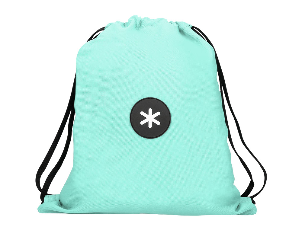 SAC DOS ANTARTIK EN TOILE FERMETURE CORDON POCHE        INTERIEUR 350X400 MM COLORIS  VERT MENTHE