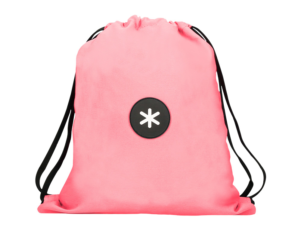 SAC DOS ANTARTIK EN TOILE FERMETURE CORDON POCHE        INTERIEUR 350X400 MM COLORIS  CORAIL