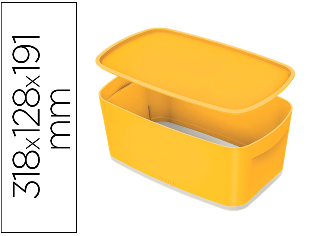 BOITE DE RANGEMENT LEITZ COSY MY BOX PETIT FORMAT AVEC      COUVERCLE  COLORIS JAUNE