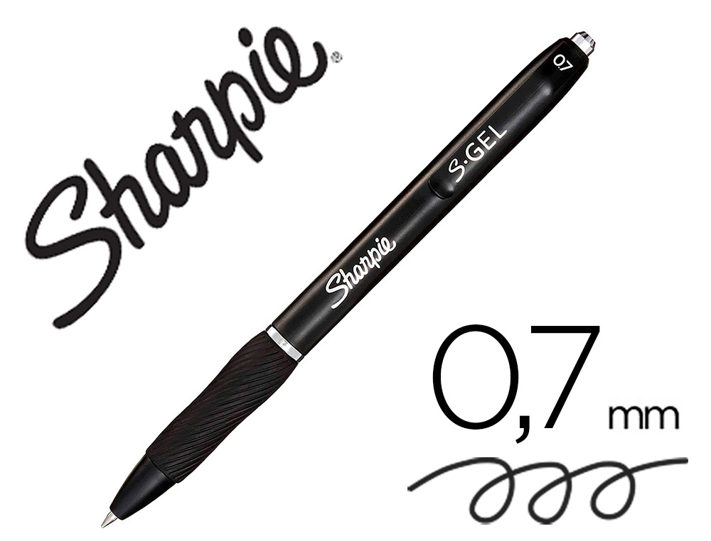 STYLO GEL SHARPIE GEL POINTE MOYENNE 0.7MM ENCRE NOIRE