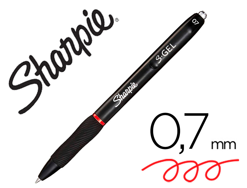 STYLO GEL SHARPIE GEL POINTE MOYENNE 0.7MM ENCRE ROUGE