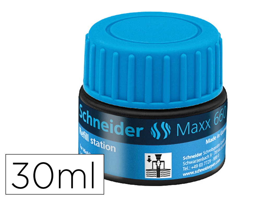 RECHARGE SCHNEIDER MAXX 660 SURLIGNEUR JOB AUTOMATIQUE    30ML COLORIS BLEU
