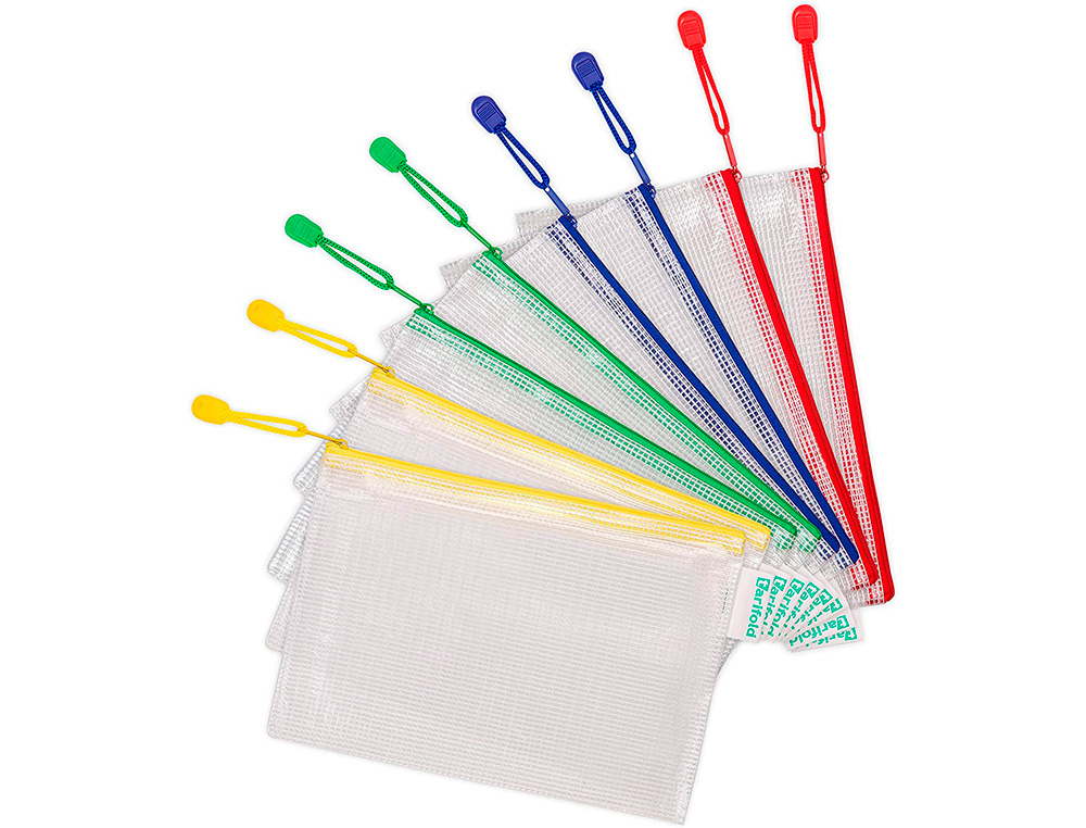 POCHETTE RENFORCEE A5, 235 * 165 MM COLORIS ASSORTIS       SACHET DE 8