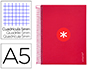 CAHIER SPIRALE ANTARTIK A5 14,8X21CM 240P 90G/M2 5X5MM 6 TROUS COIL-LOCK COLORIS       FRAMBOISE
