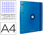 CLASSEUR ANTARTIK 4 ANNEAUX RONDS 25MM A4 CARTON REMBORDE FEUILLETS MOBILES 5X5 BLEU    MARINE