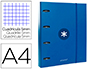 CLASSEUR ANTARTIK 4 ANNEAUX RONDS 40MM A4 CARTON REMBORDE FEUILLETS MOBILES Q5X5 COLORISBLEU