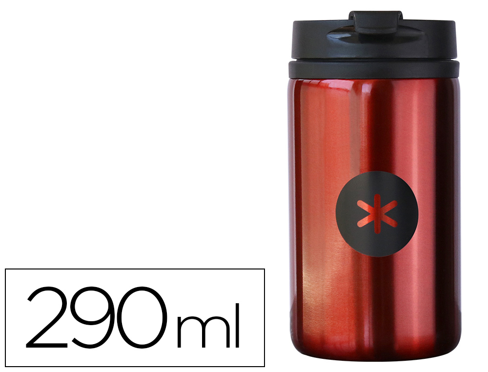 GOURDE ANTARTIK ACIER INOXYDABLE COUVERCLE          DISTRIBUTEUR SYSTEME DE       SECURITE 290 ML ROUGE
