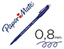 STYLO-BILLE PAPER MATE REPLAY COLORS GOMMMABLE POINTE       MOYENNE 1,0MM TRACE 0,8MM     COLORIS BLEU