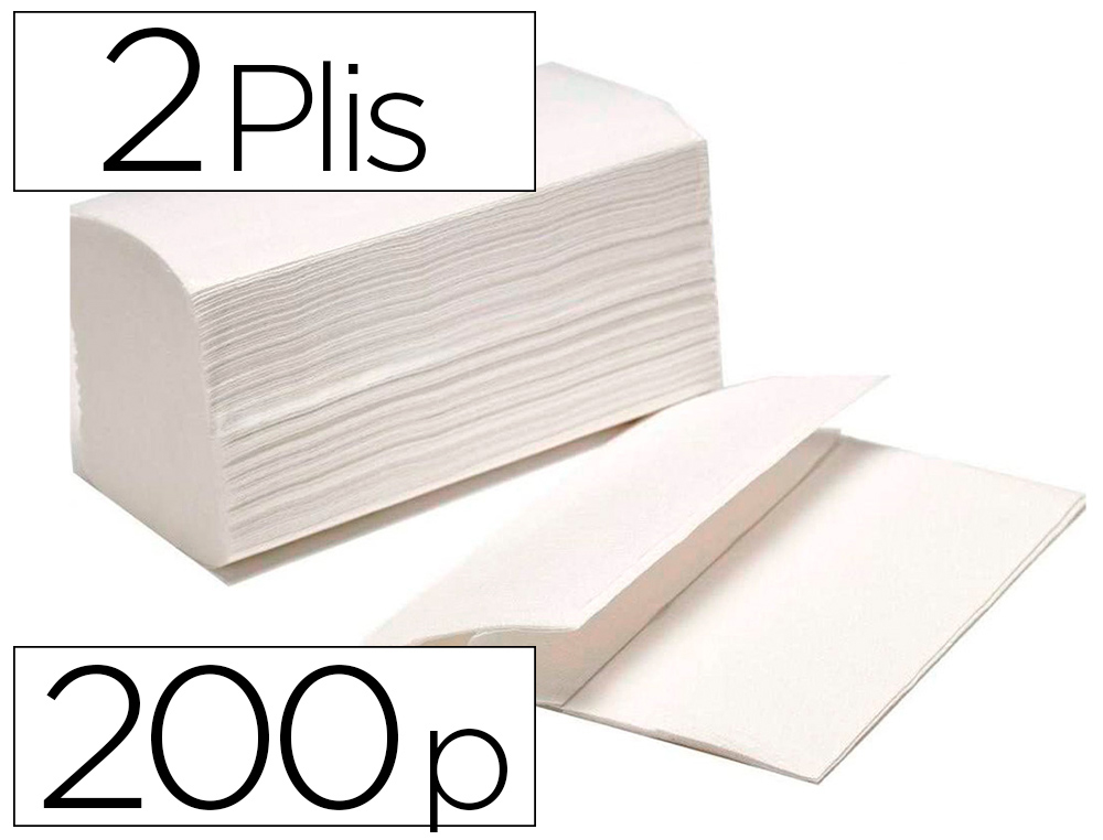 ESSUIE-MAINS PLIES V BLANC TECHLINE 24X21CM 2PLIS LOT DE 20 PACKS DE 200 FEUILLES