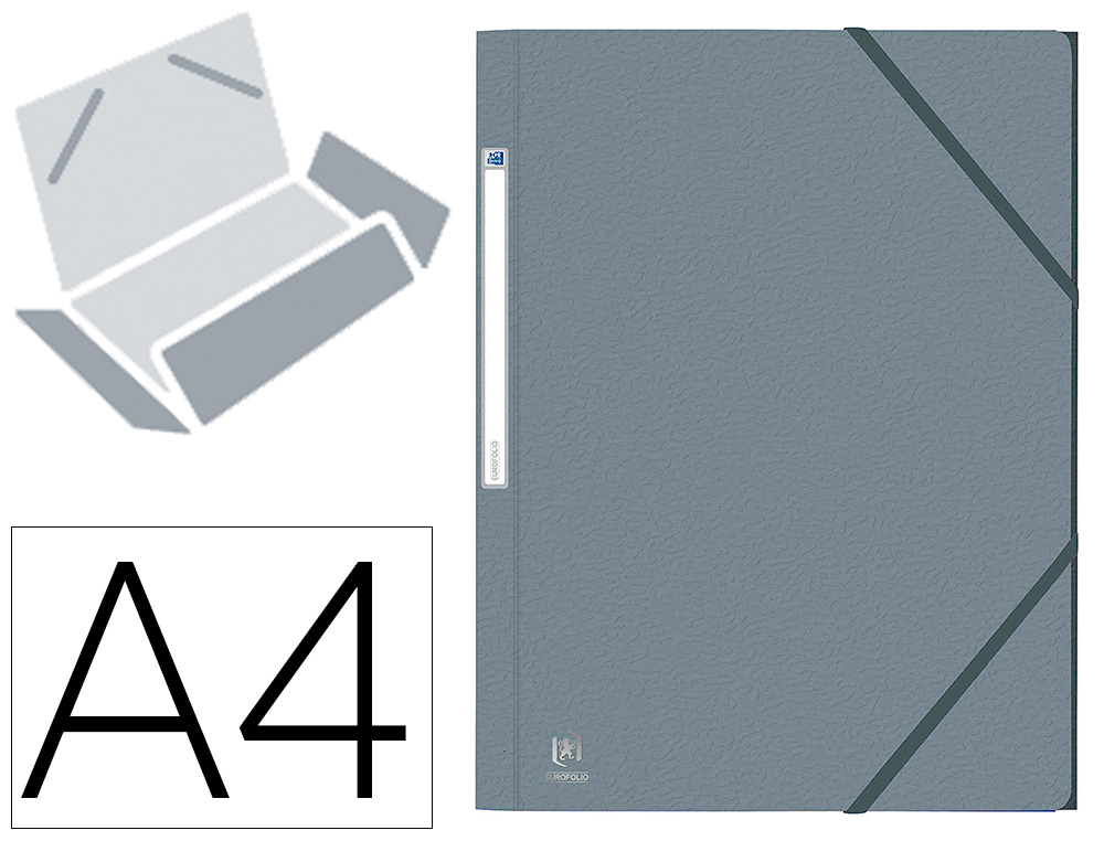 CHEMISE ELASTIQUE 3 RABATS OXFORD EUROFOLIO+ A4 GRIS
