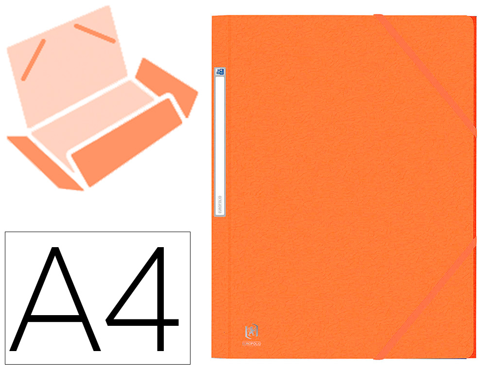 CHEMISE ELASTIQUE 3 RABATS OXFORD EUROFOLIO+ A4 ORANGE