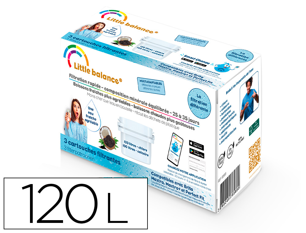 PACK DE 3 CARTOUCHES FILTRANTES 120L. CHLORE 100   L. CALCAIRE