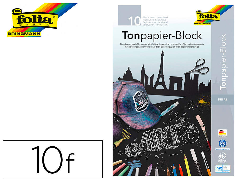 BLOC DE DESSIN MAX BRINGMANN 130G NOIR FORMAT A3 BLOC DE   10 FEUILLES
