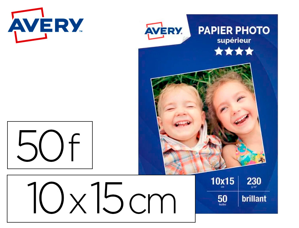 SHOKAKKO  PAPIER PHOTO AVERY BRILLANT 230G 10X15 PAQUET DE 50