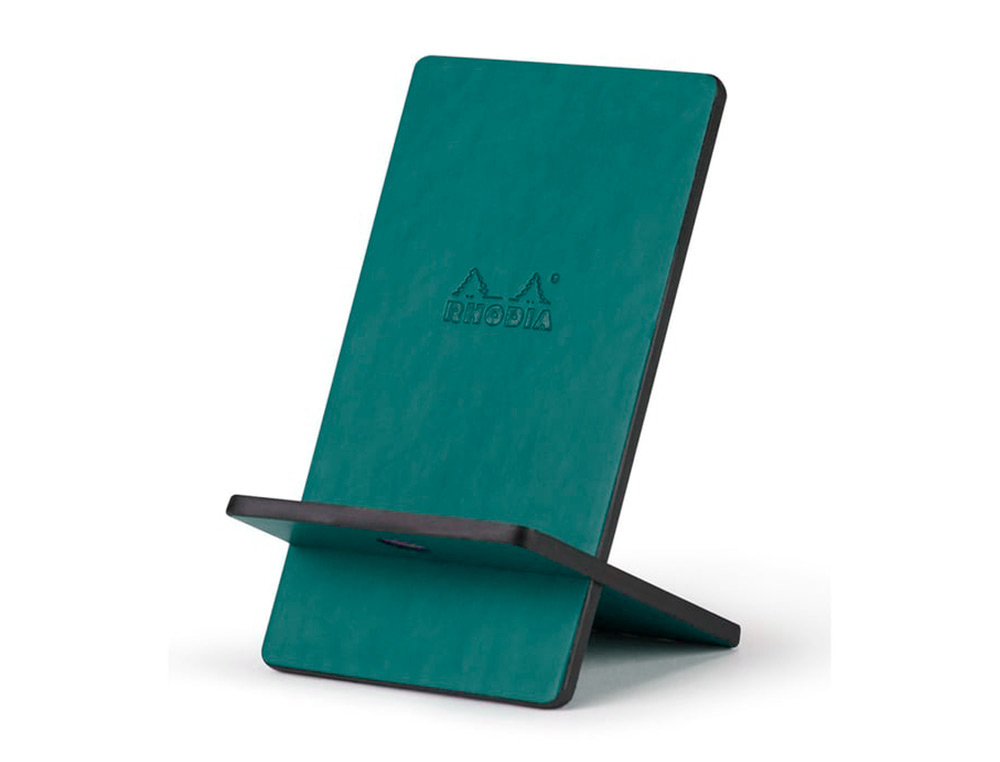 SUPPORT RHODIARAMA POUR T L PHONE MOBILE EN SIMIL     CUIR PAON 8X8X13,5CM