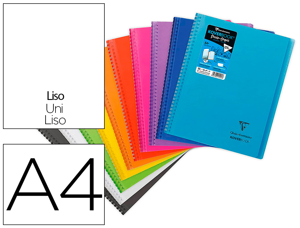 CARNET DE DESSIN KOVERBOOK A4 2 RABATS   POCHETTE        COULEURS ASSORTIES  22,5X29,7 CM BLANC 125G 100 PAGES