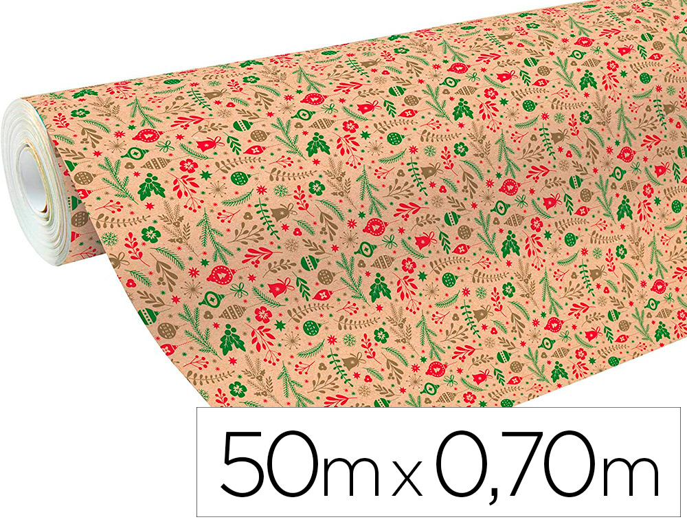 ROULEAU PAPIER CADEAU KRAFT NON VERG  AUX MOTIFS          CLAIREFONTAINE D CO NO L. 50M X 0,70M  70G.