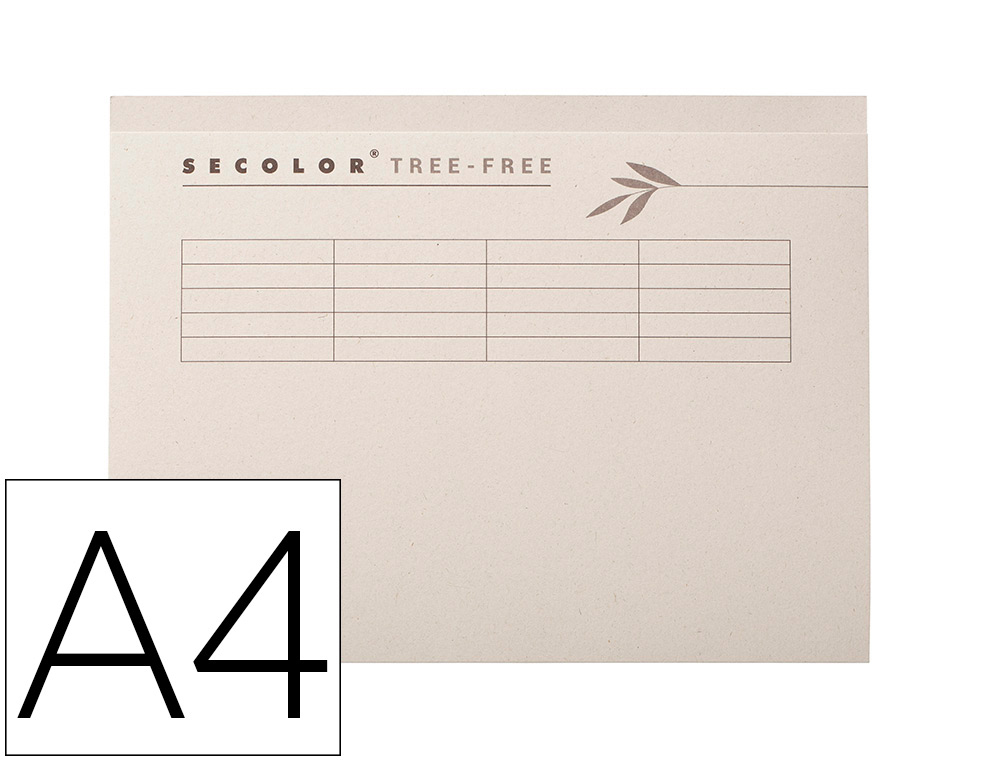 CHEMISE TARIFOLD SECOLOR TREE FREE NEUTRE A4 AVEC ONGLET    SACHET DE 10