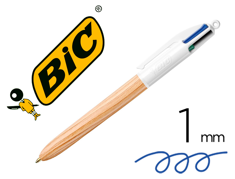 Stylo-bille BIC 4 COULEURS WOOD