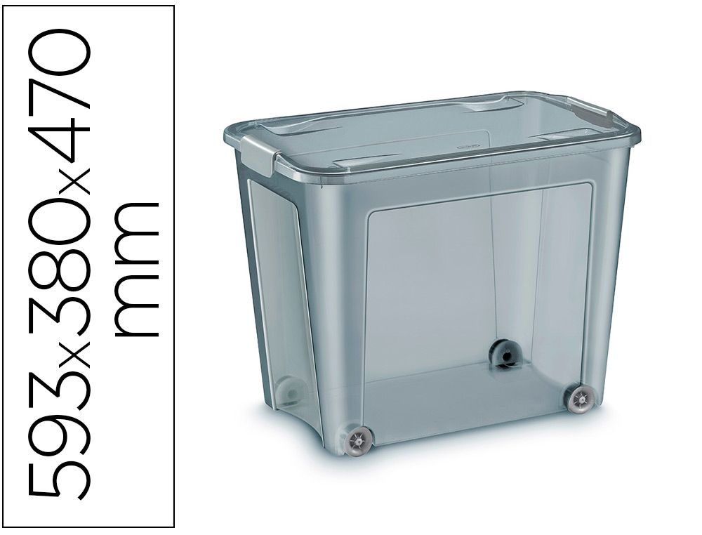 BOITE DE RANGEMENT CEP POLYPROPYLENE 4 ROULETTES     POUR DEPLACEMENT 59,3X38X47CM CONTENANCE 67L