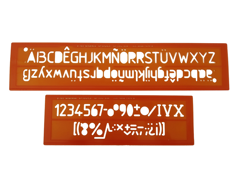 TRACE-LETTRES MINERVA TRACAGE TECHNIQUE 20MM ORANGE