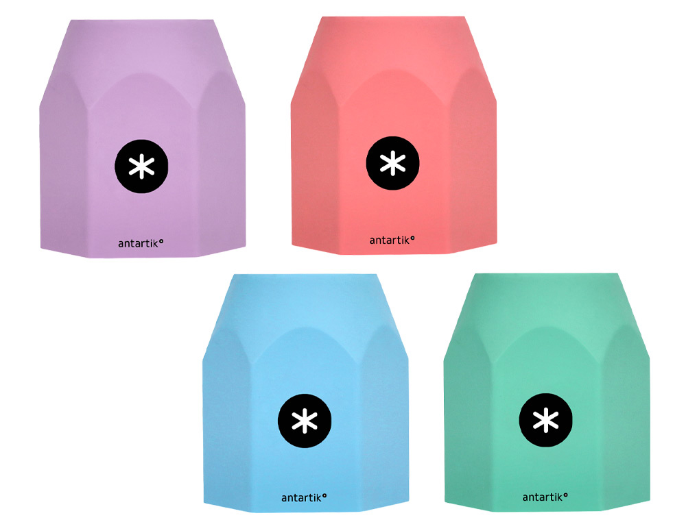 POT A CRAYONS ANTARTIK HEXAGONAL SILICONE SOFT TOUCH 95X75X80 MM COLORIS PASTELS   ASSORTIS