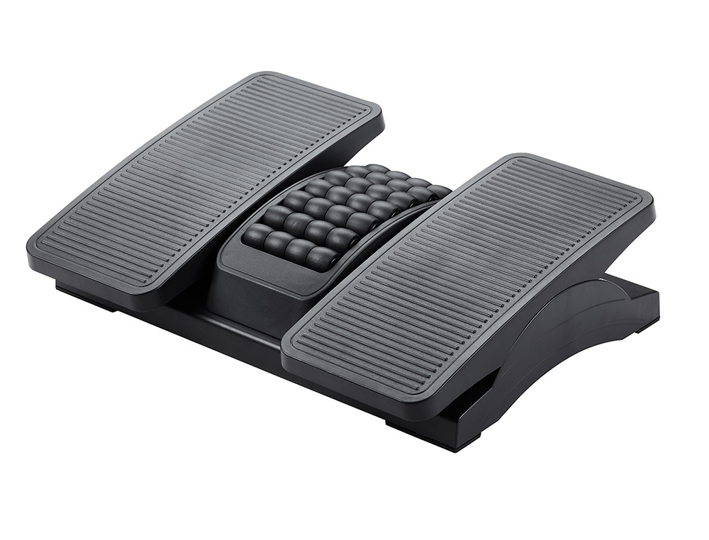 REPOSE-PIEDS Q-CONNECT PLASTIQUE HAUTEUR  REGLABLE   DROITE GAUCHE EFFET MASSAGE   430X320X110 MM