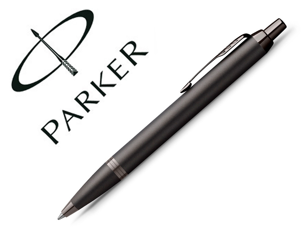 STYLO BILLE PARKER IM MONOCHROME NOIR POINTE        MOYENNE ENCRE BLEU ETUI       CADEAU