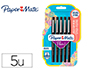 FEUTRE ECRITURE PAPER MATE FLAIR ORIGINAL POINTE MOYENNE 0,7MM ENCRES NOIR BLISTER 5   COULEURS