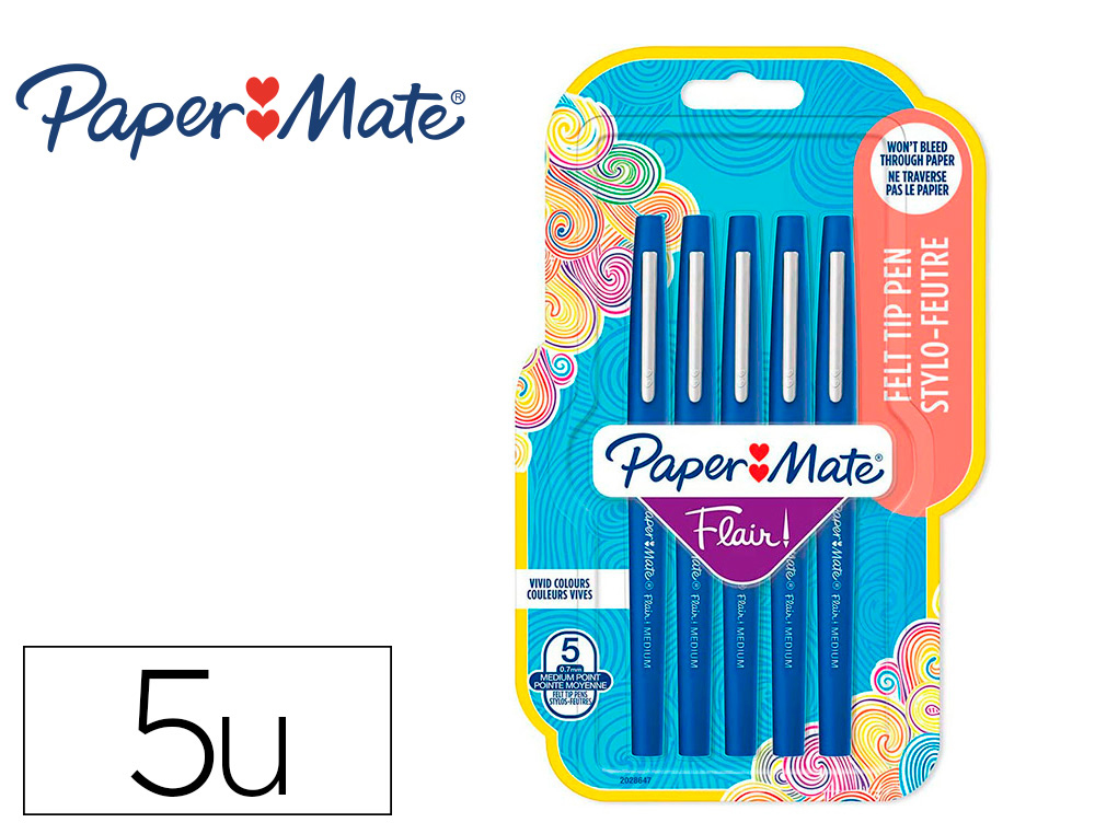 PAPERMATE Blister de 4 feutres, Flair Bold, pointe large 1,2 mm