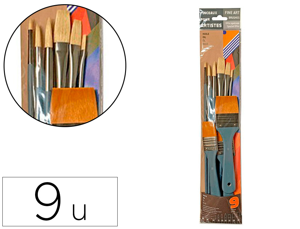 ETUI DE 9 PINCEAUX MAX SAUER MULTIUSAGES ASSORTIMENT