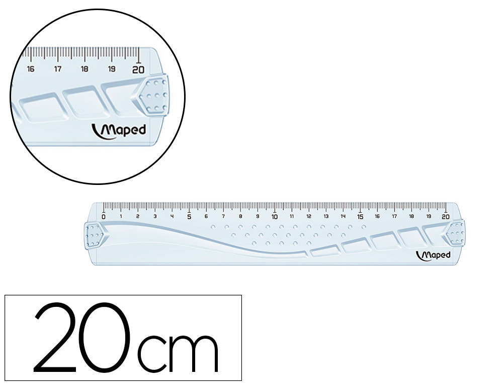 Règle plate 20 cm geometric plastique recyclé - Maped 