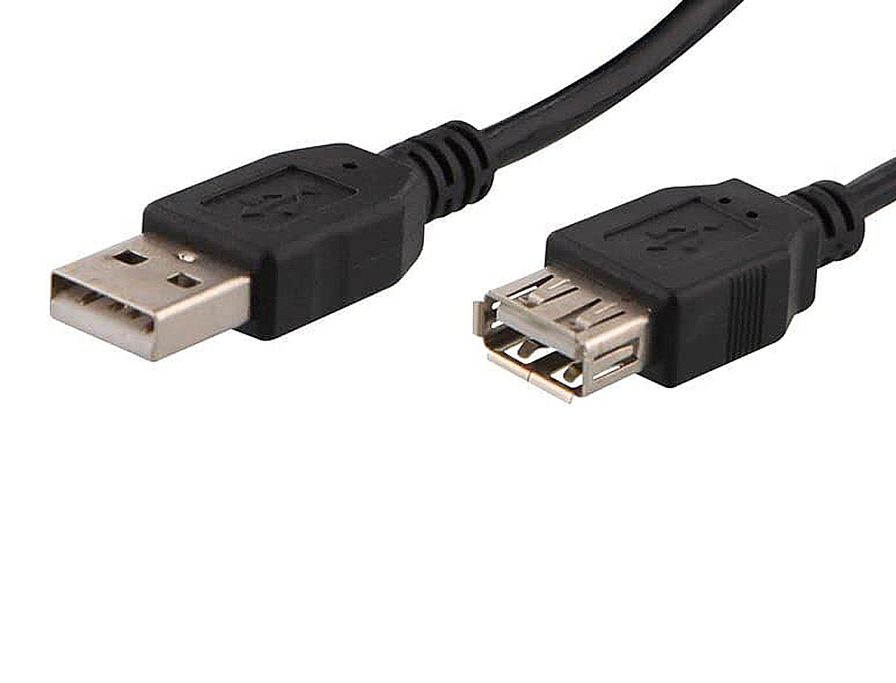 DUPLI K  CABLE USB T'NB 2,0 A M/A F SUR CAVALIER CABLE 1,80M COLORIS NOIR