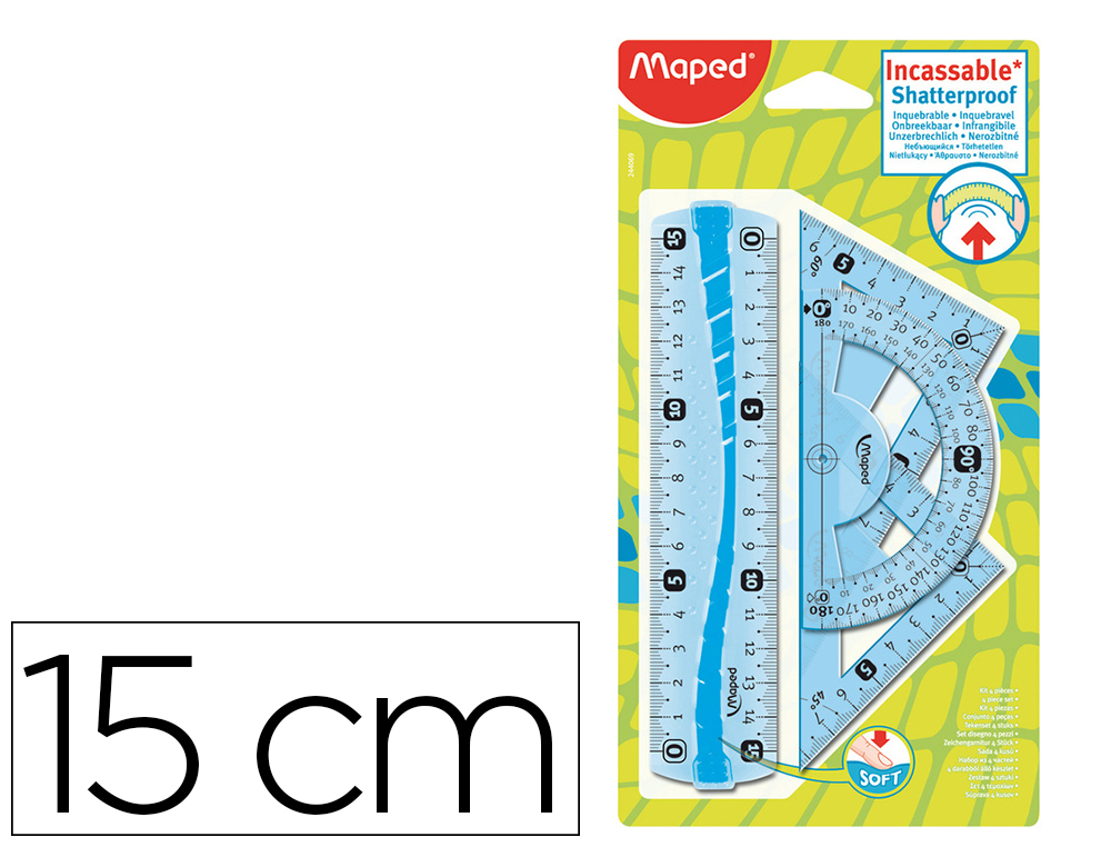 Maped - Rapporteur 180° Base 12 cm - Rapporteur de Traçage pour