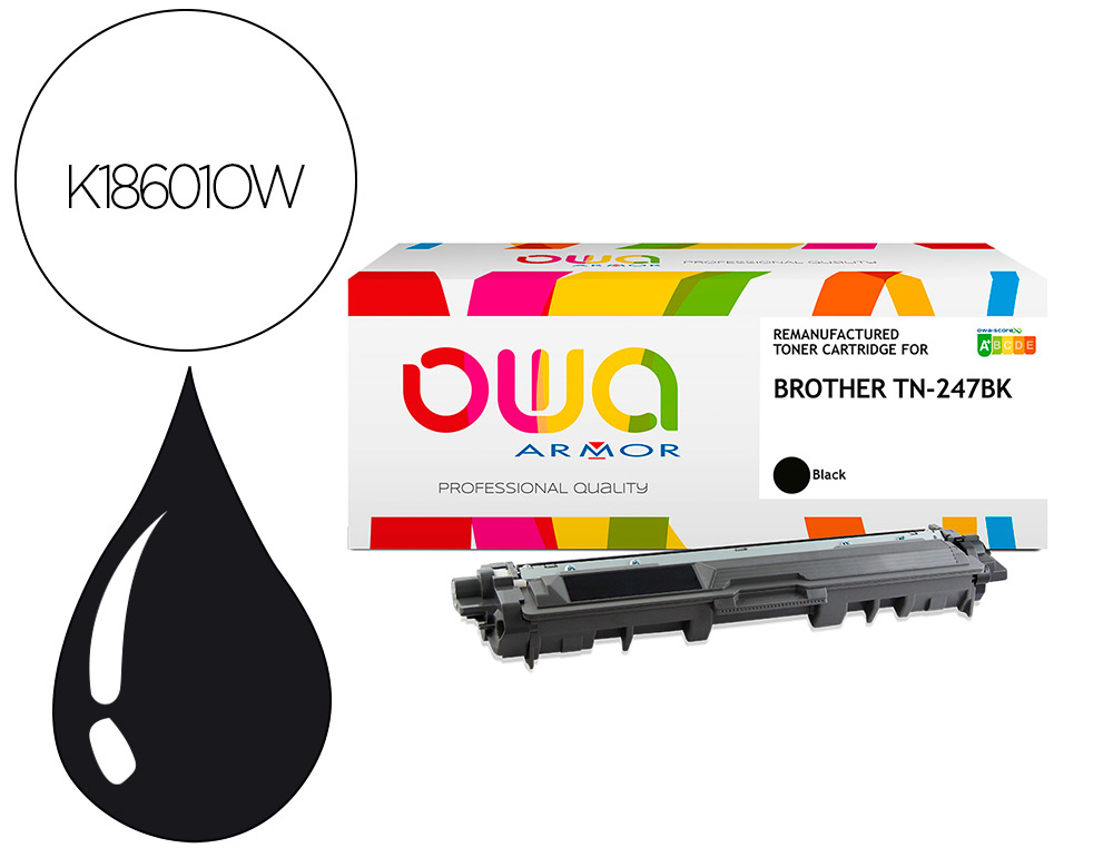 TONER Q-CONNECT COMPATIBLE BROTHER TN247BK HL-L          3210/30/70 DCP-L 3510/50      MFC-L 3730/50/70 3000P NOIR