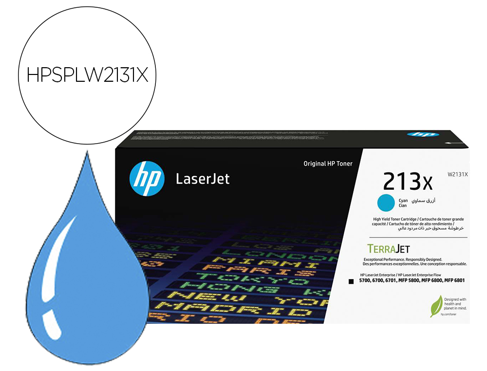 TONER LASER HP ORIGINAL 213X (W2131X) 6000P CYAN