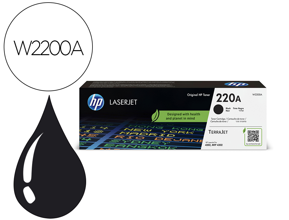 TONER HP ORIGINAL W2200A 220A 2000P COLORIS NOIR