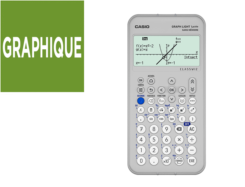CALCULATRICE GRAPHIQUE CASIO LYCEE GRAPH LIGHT COLORIS     BLANC
