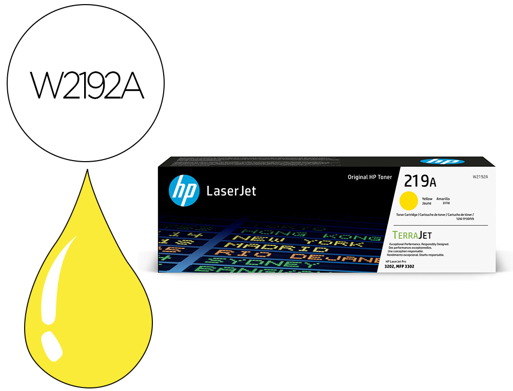 TONER HP ORIGINAL W2192A 219A 1200P COLORIS JAUNE