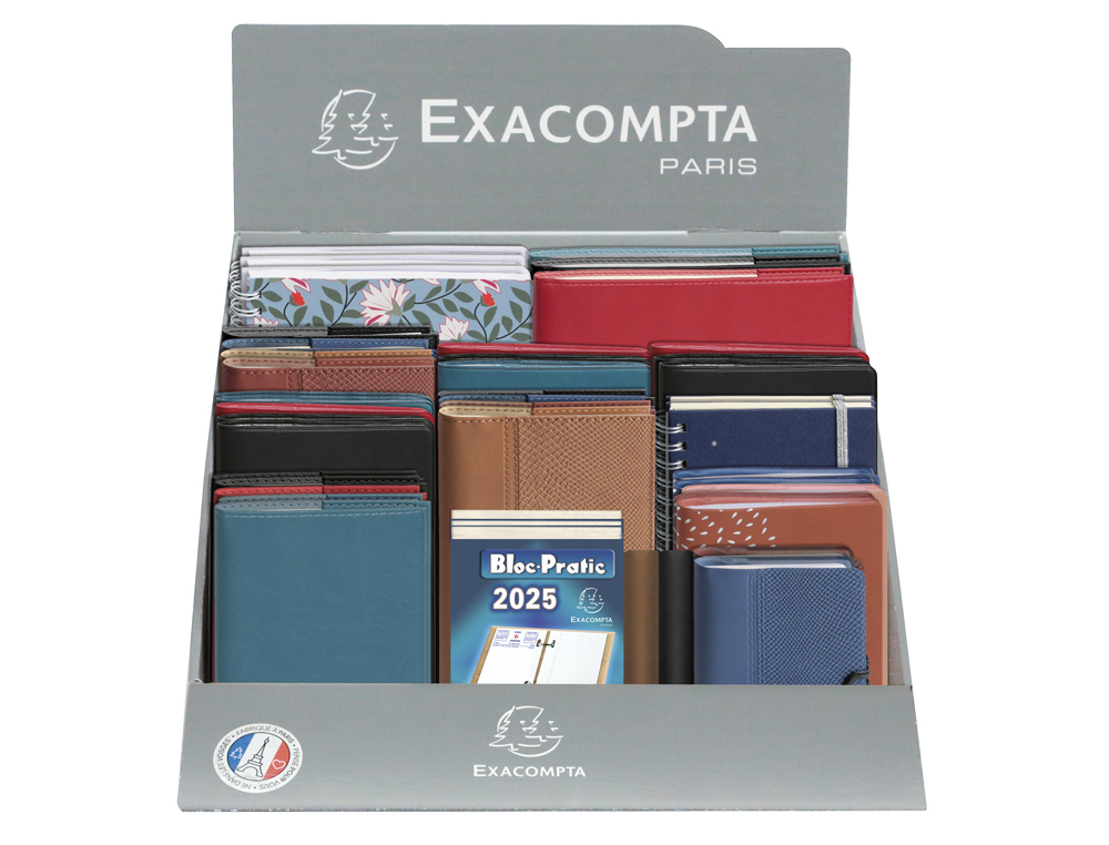 PRESENTOIR EXACOMPTA AGENDA ESSENTIELS POCHE ET BUREAU    MODELES ASSORTIS 46 UNITES