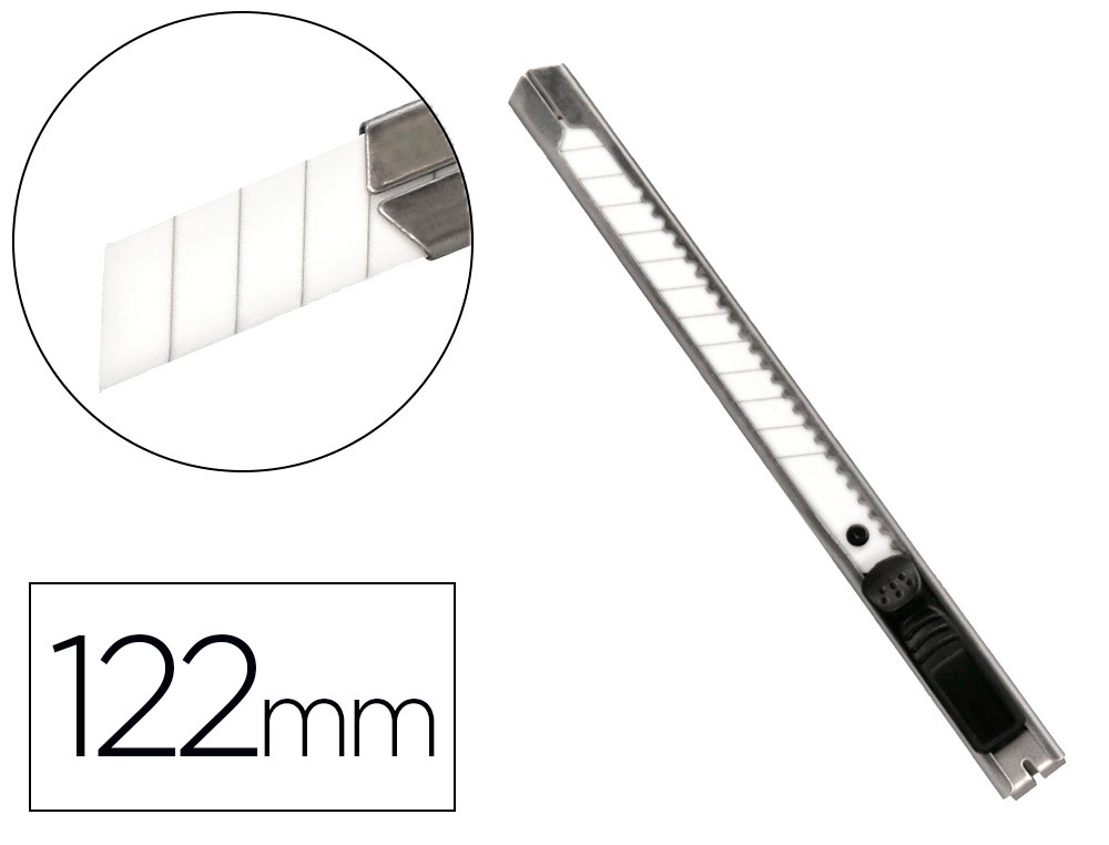 CUTTER XD-C18 Q-CONNECT METALLIQUE LAME 9MM EN CERAMIQUE RETRACTABLE INTERCHANGEABLE AVEC FREIN DE SECURITE