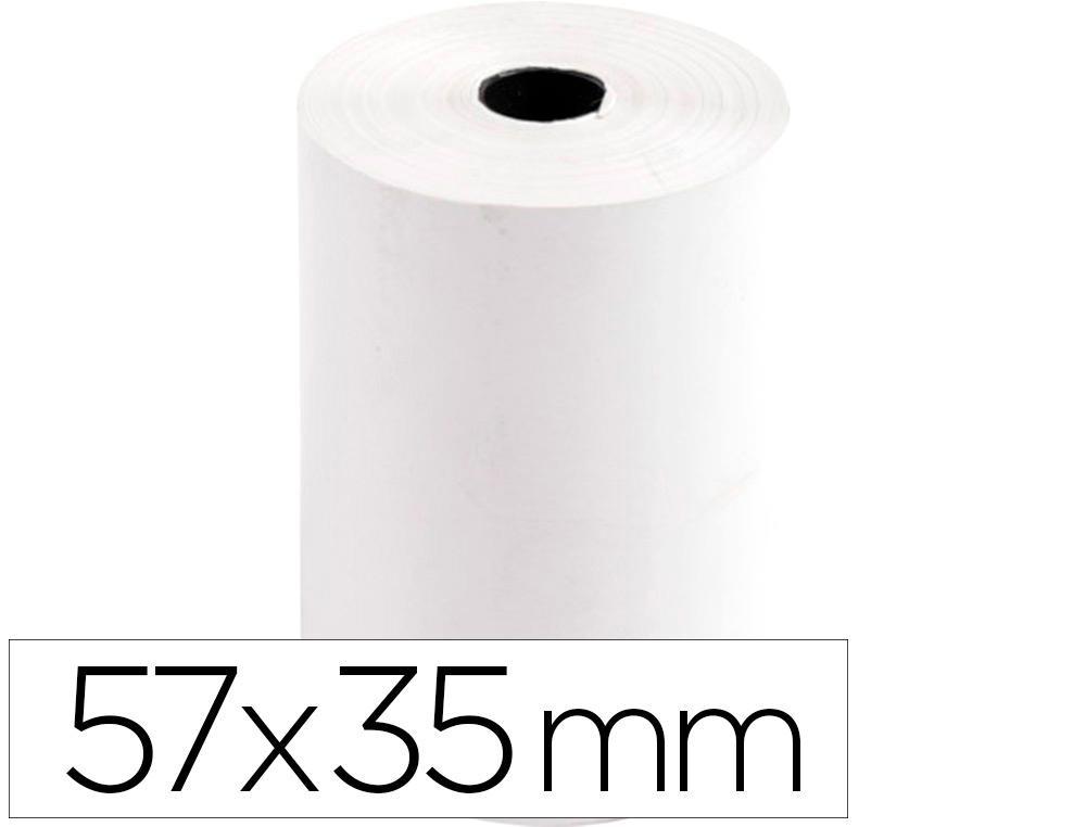 BOBINE THERMIQUE Q-CONNECT 57MM LARGEUR X 35MM DIAMETRE  70GR POUR TPE SANS BISPHENOL  A