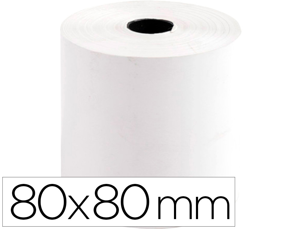 BOBINE THERMIQUE Q-CONNECT 80MM LARGEUR X 80MM DIAMETRE  70GR POUR TPE SANS BISPHENOL  A