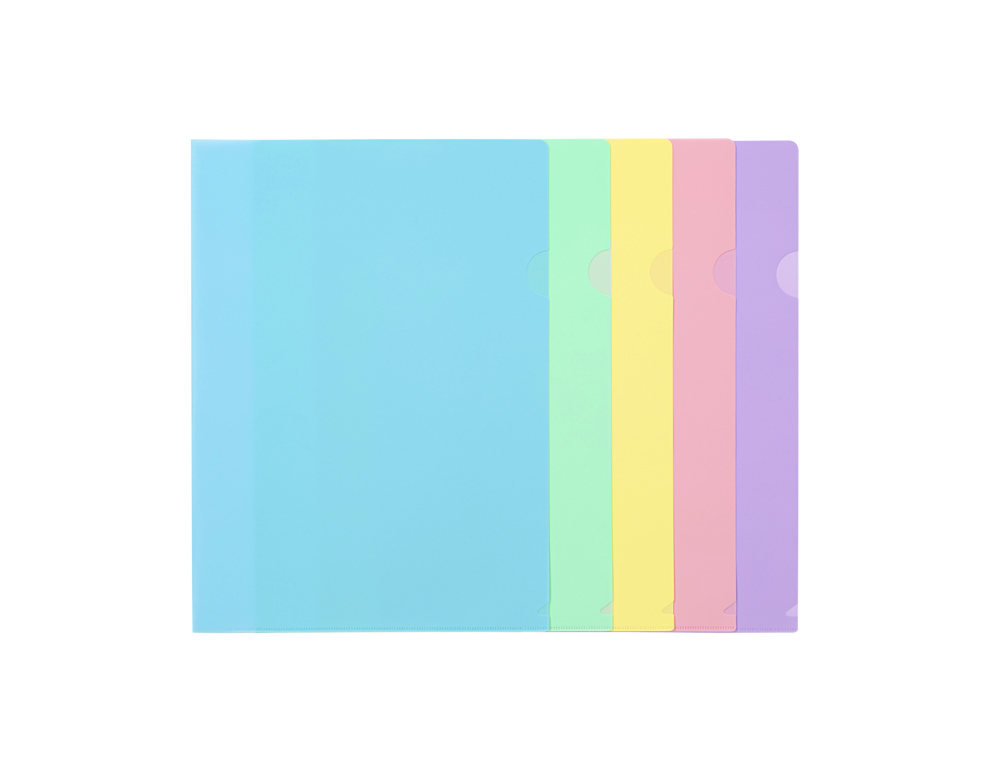 POCHETTE COIN VIQUEL RAINBOW PASTEL POLPROPYLENE A4        COLORIS ASSORTIS LOT 10       UNITES