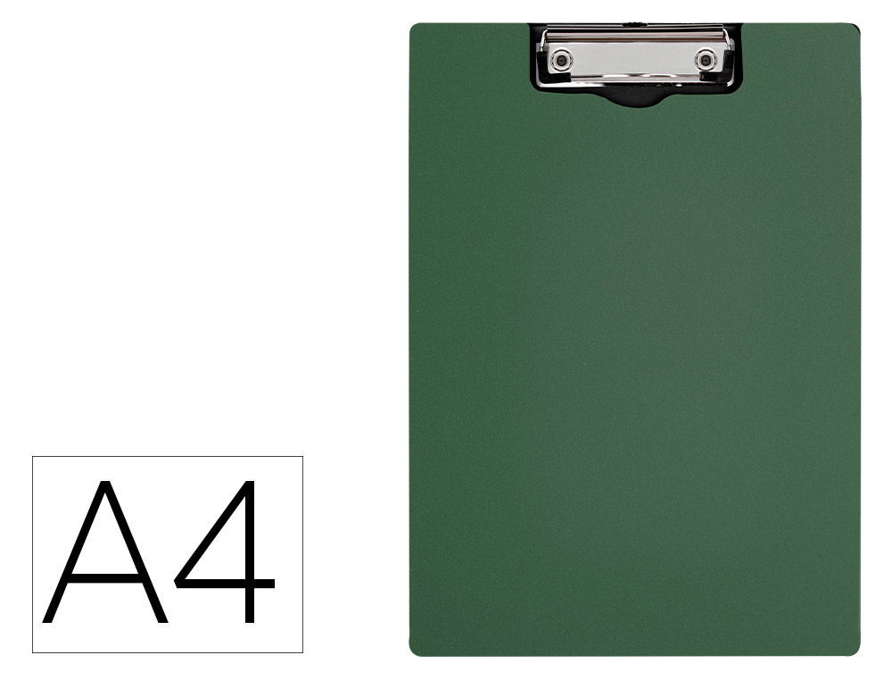 PORTE-BLOC Q-CONNECT MINICLIP SUPERIEUR DIN A4 PLASTIQUE    50% RECYCLE EPAISSEUR 2,1MM   COLORIS VERT OLIVE